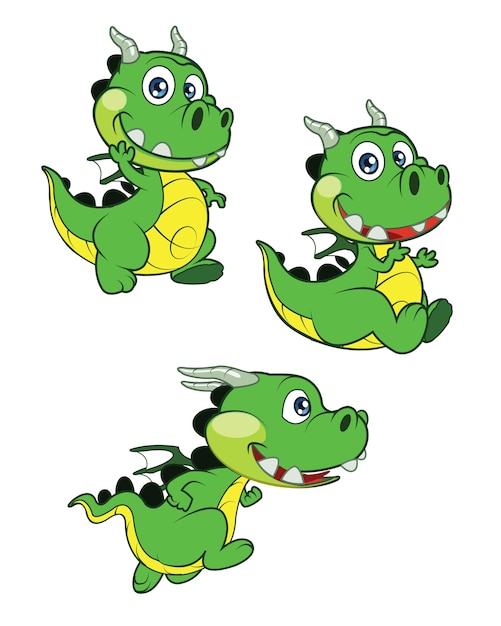 Download Premium Vector | Cute baby dragon cartoon mascot
