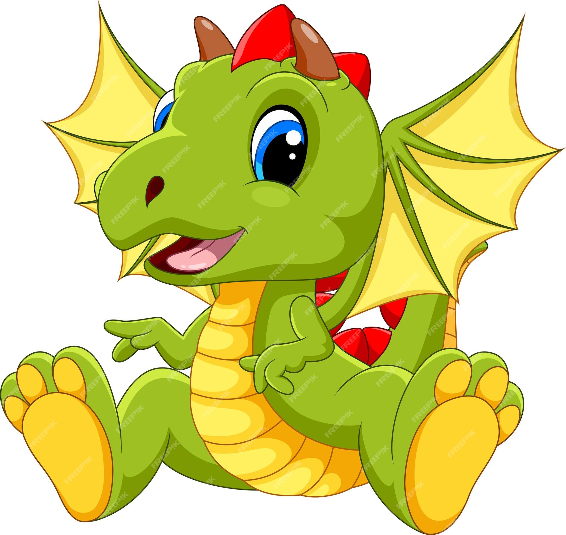 Premium Vector | Cute baby dragon cartoon