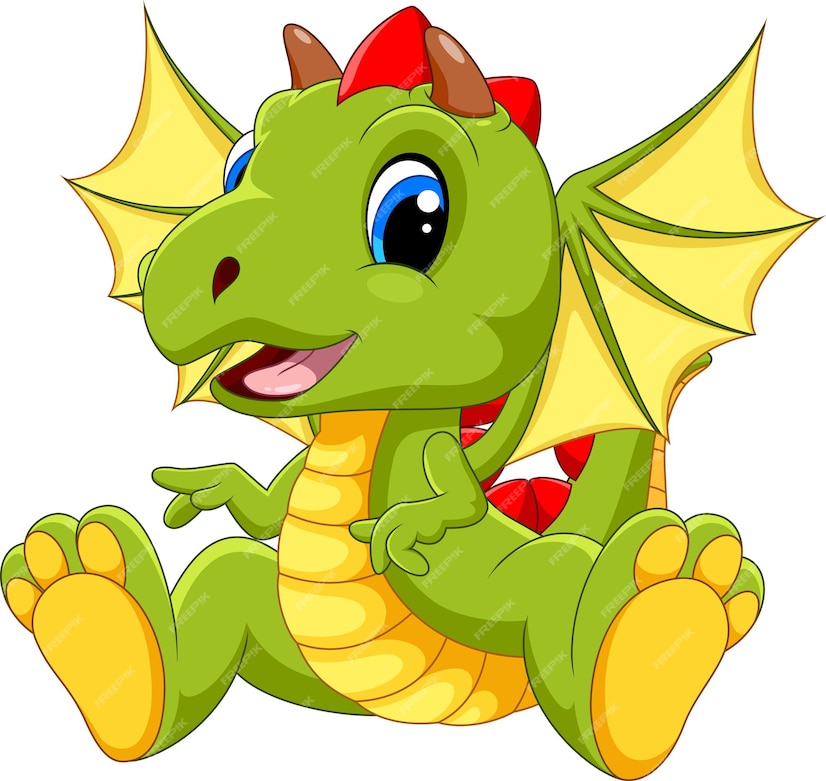 Premium Vector Cute baby dragon cartoon