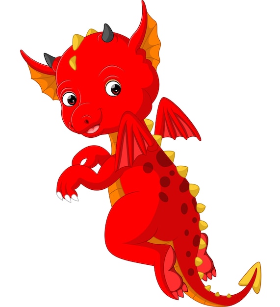 Download Cute baby dragon cartoon | Premium Vector