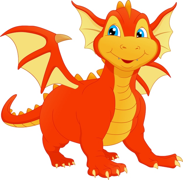 Download Cute baby dragon cartoon | Premium Vector