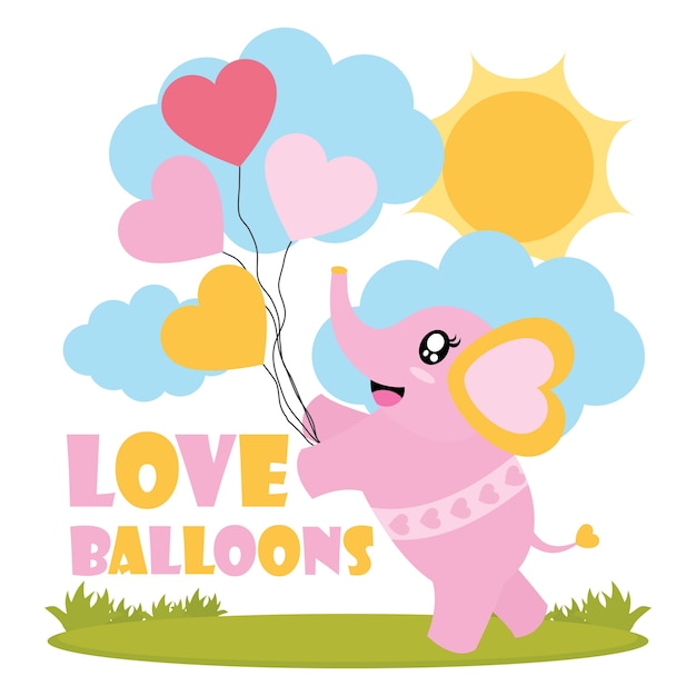 Free Free 310 Baby Elephant With Balloon Svg SVG PNG EPS DXF File