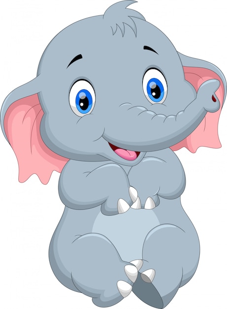 Download Premium Vector | Cute baby elephant cartoon sitting