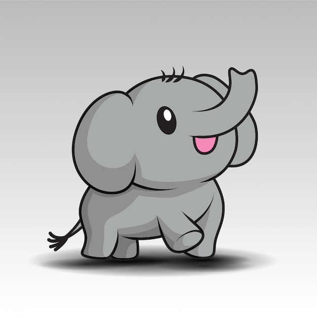 Cute baby elephant cartoon | Premium Vector
