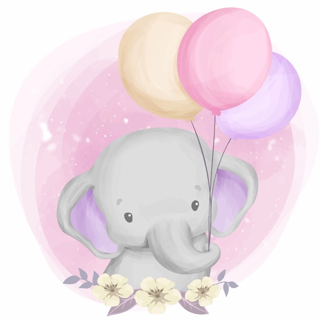 Free Free 271 Baby Elephant With Balloon Svg SVG PNG EPS DXF File