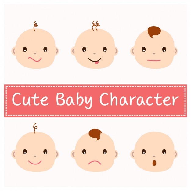 Download Free Vector | Cute baby faces design