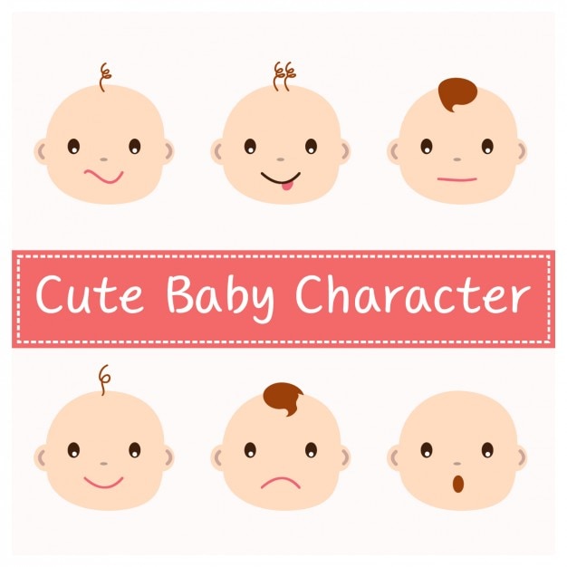 Download Cute baby faces design Vector | Free Download