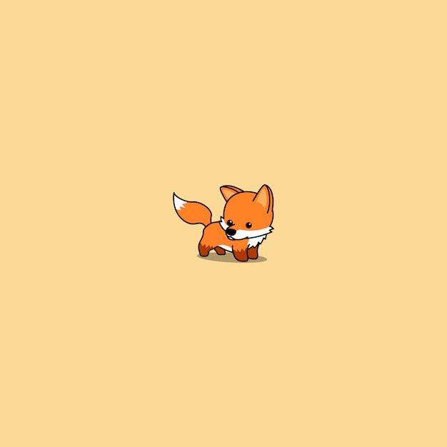 Download Cute baby fox cartoon icon | Premium Vector