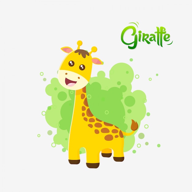 Download Cute baby giraffe Vector | Premium Download