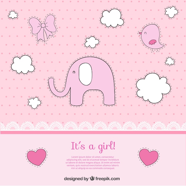 Cute baby girl card