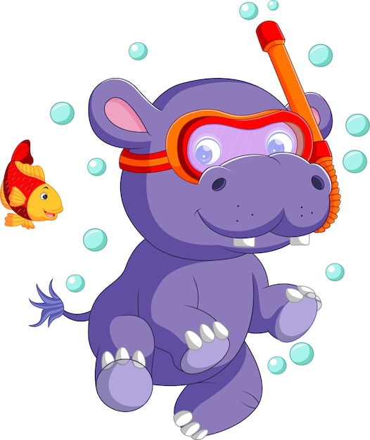 Download Premium Vector | Cute baby hippo cartoon