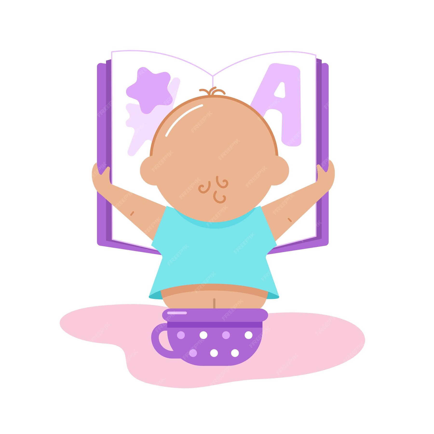 premium-vector-a-cute-baby-is-sitting-on-a-potty-and-reading-a-book