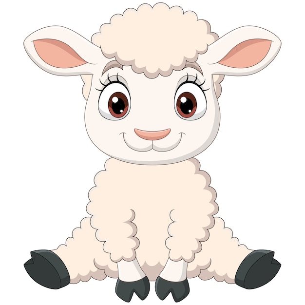 Cartoon Lamb Face
 Premium Vector