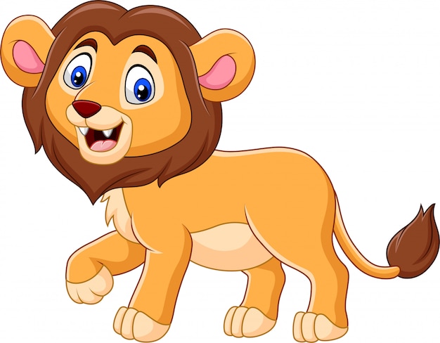 Download Cute baby lion cartoon | Premium Vector