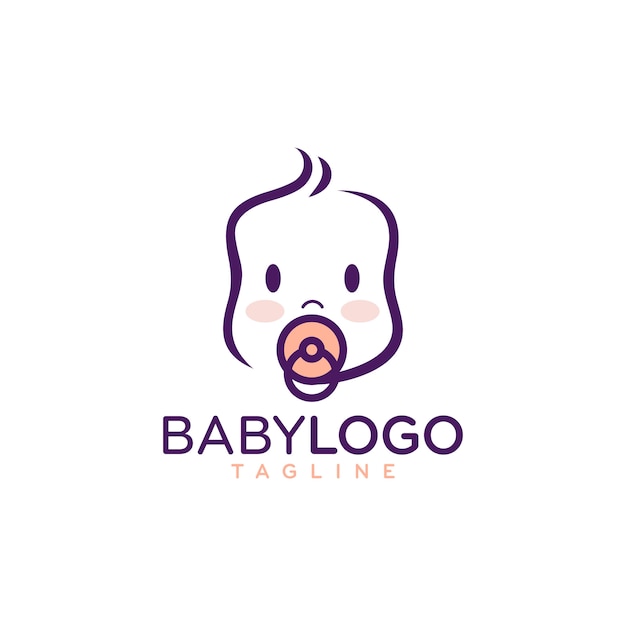 プレミアムベクター かわいい赤ちゃんのロゴデザインベクトル