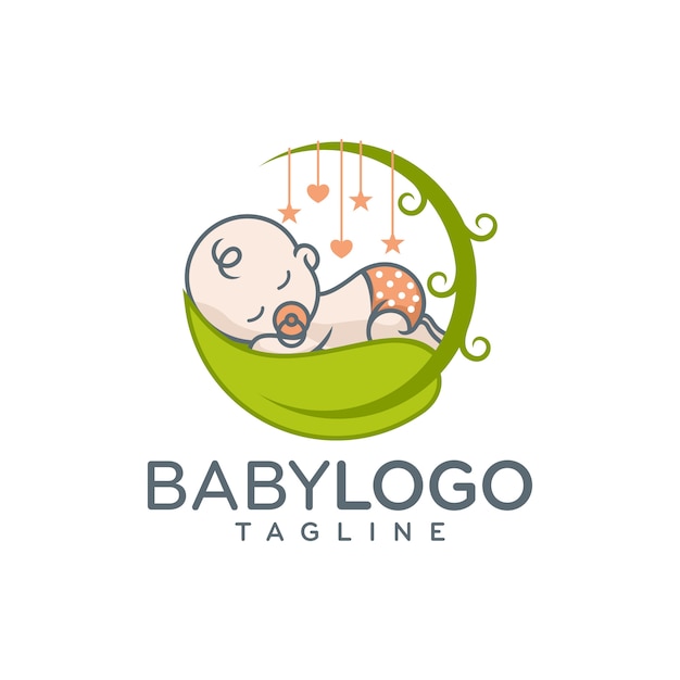 Premium Vector Cute  baby  logo  design vector
