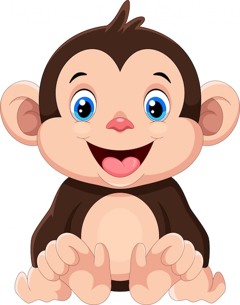 Premium Vector | Cute baby monkey cartoon