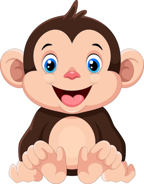 Premium Vector Cute Baby Monkey Cartoon