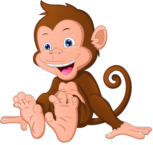 Premium Vector Cute Baby Monkey Cartoon