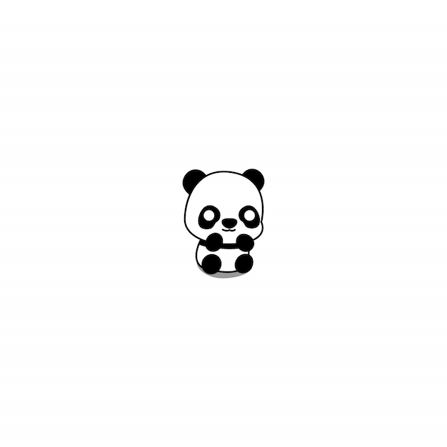 Premium Vector Cute Baby Panda Cartoon Icon - Riset