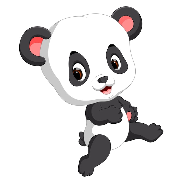 Download Cute baby panda cartoon Vector | Premium Download