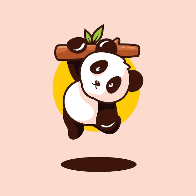 Download Cute baby panda clipart isolated | Premium Vector