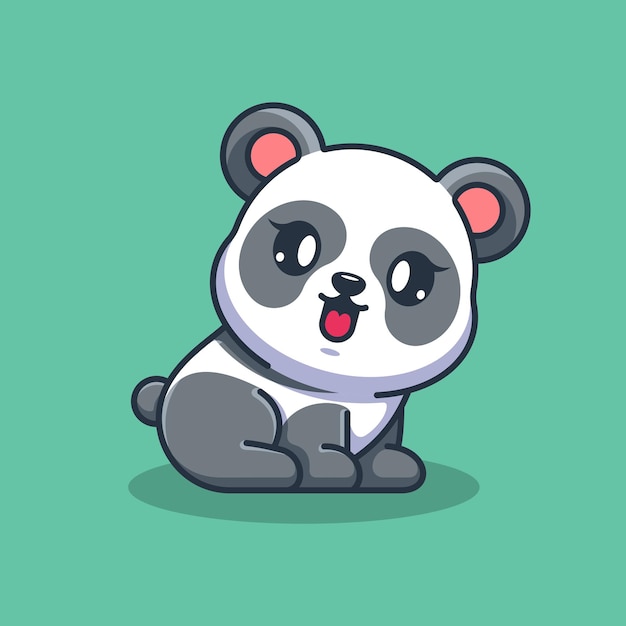 Premium Vector Cute Baby Panda Sitting Cartoon