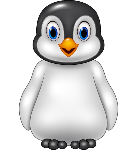Download Cute baby penguin sitting on ice floe | Premium Vector