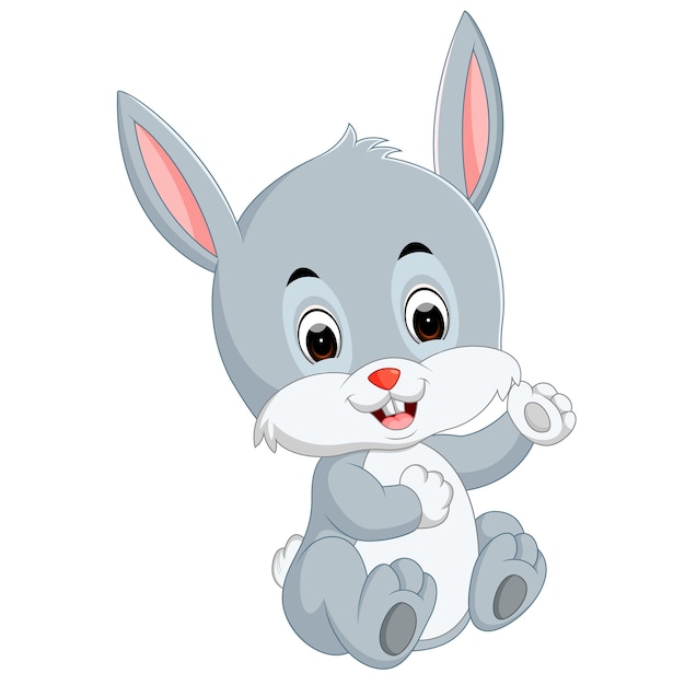 Premium Vector | Cute baby rabbit cartoon