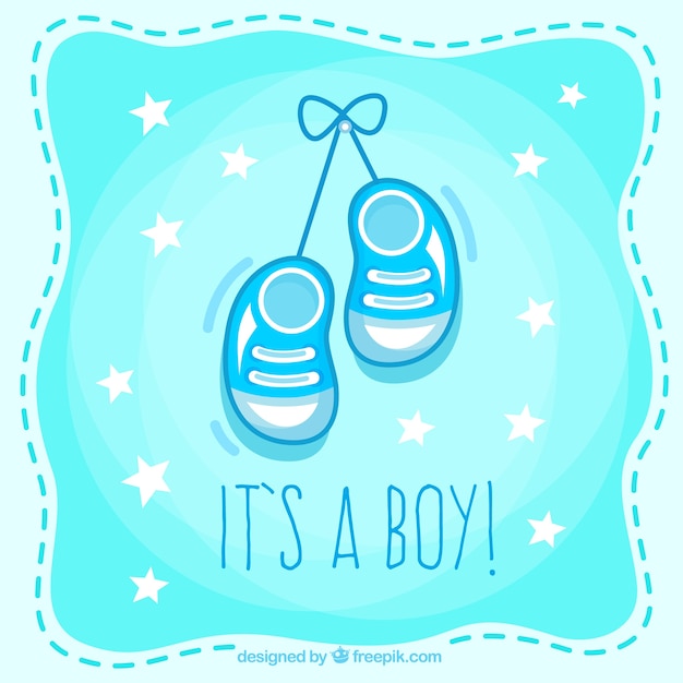 Cute baby shower card for boy