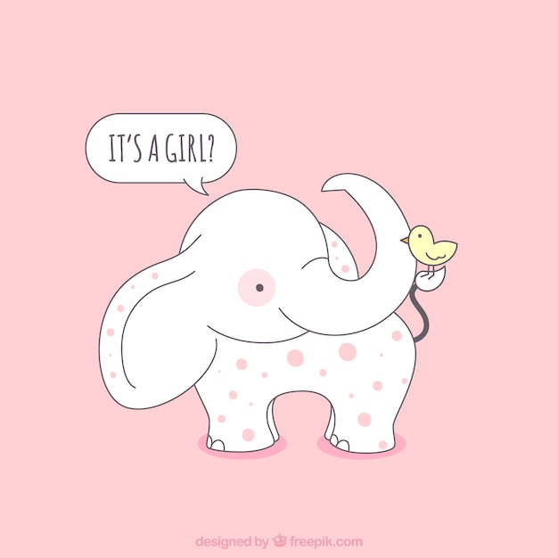 Cute baby shower card with an elephant