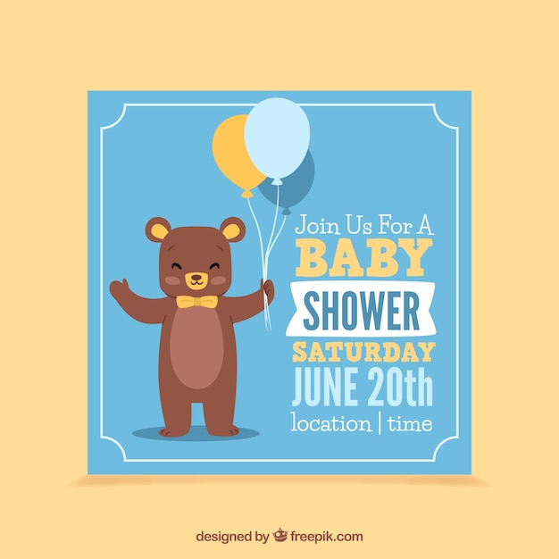 Download Cute baby shower card | Free Vector