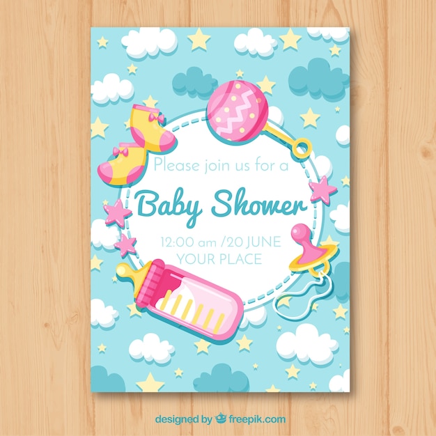 Premium Vector Cute Baby Shower Template