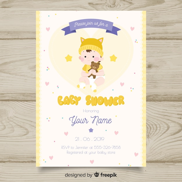 Download Free Vector | Cute baby shower template