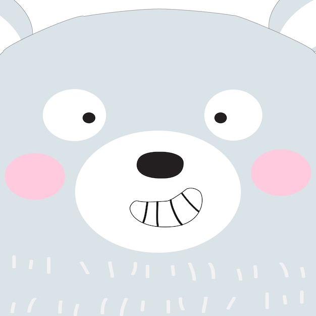 Premium Vector | Cute baby teddy bear face cartoon