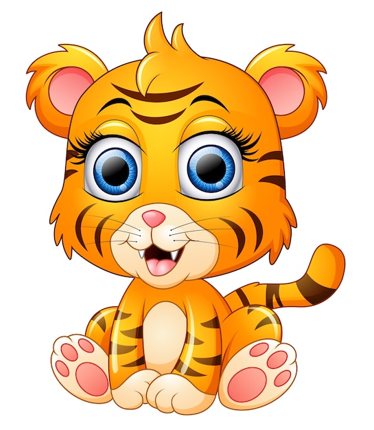 Cute baby tiger cartoon | Premium Vector