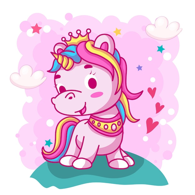 Premium Vector | Cute baby unicorn cartoon for kids