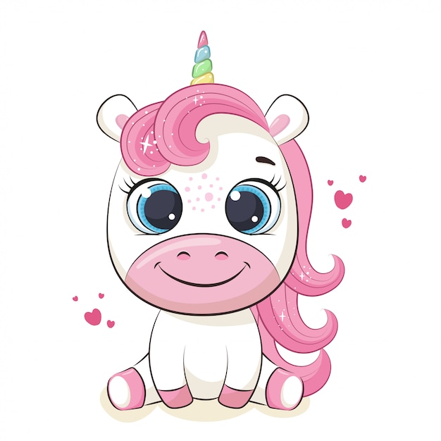 Download Cute baby unicorn illustration. | Premium Vector