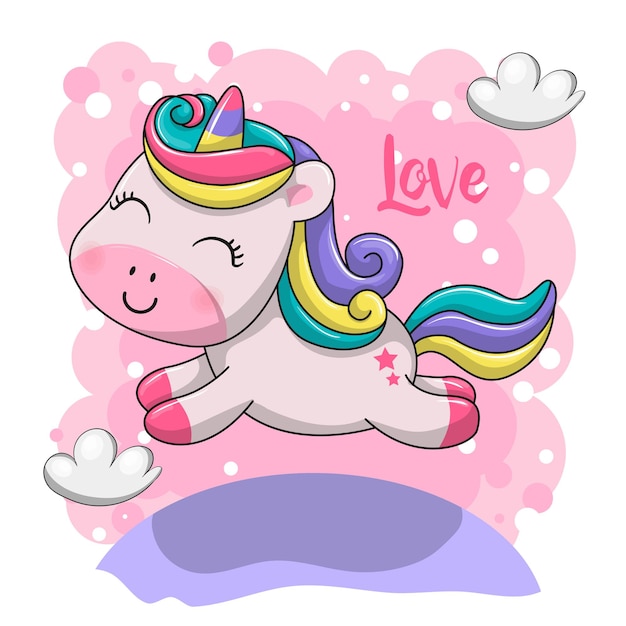 Premium Vector Cute Baby Unicorn Illustration