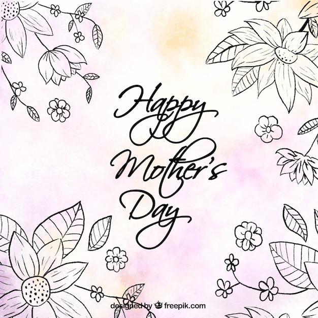 Cute background with flowers and color details\
for mother\'s day