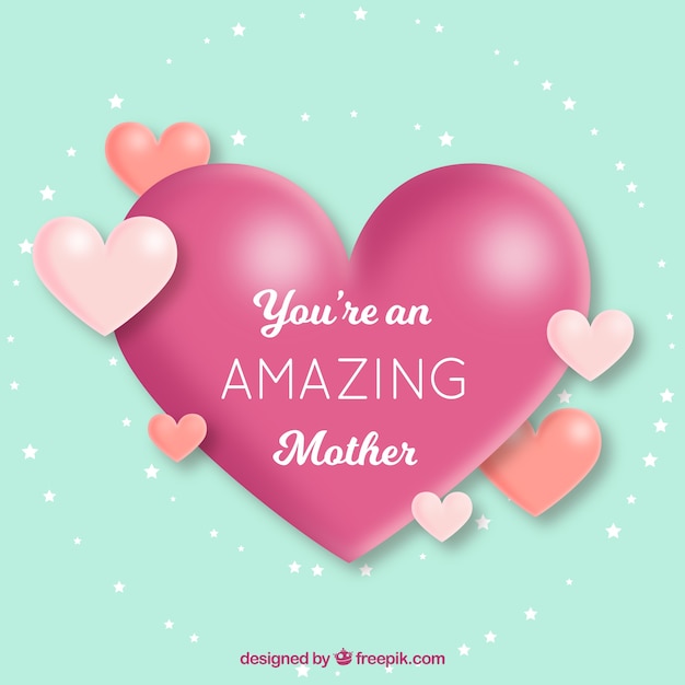 Free Vector Cute background with hearts for mother  s day