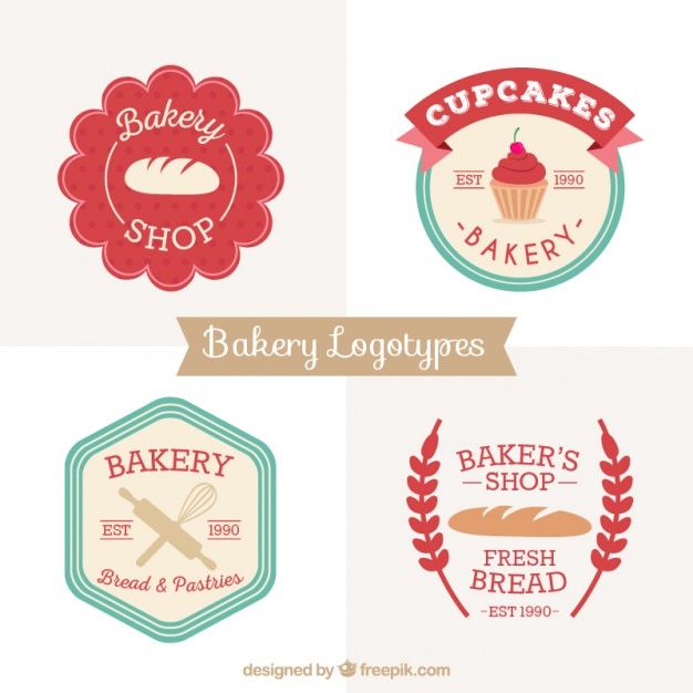 Download Free Cute Bakery Logotypes In Retro Style Free Vector Use our free logo maker to create a logo and build your brand. Put your logo on business cards, promotional products, or your website for brand visibility.