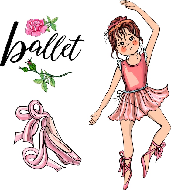 Premium Vector Cute Ballerina Girl