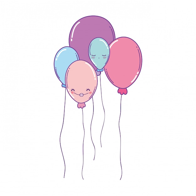 Premium Vector Cute balloons cartoon