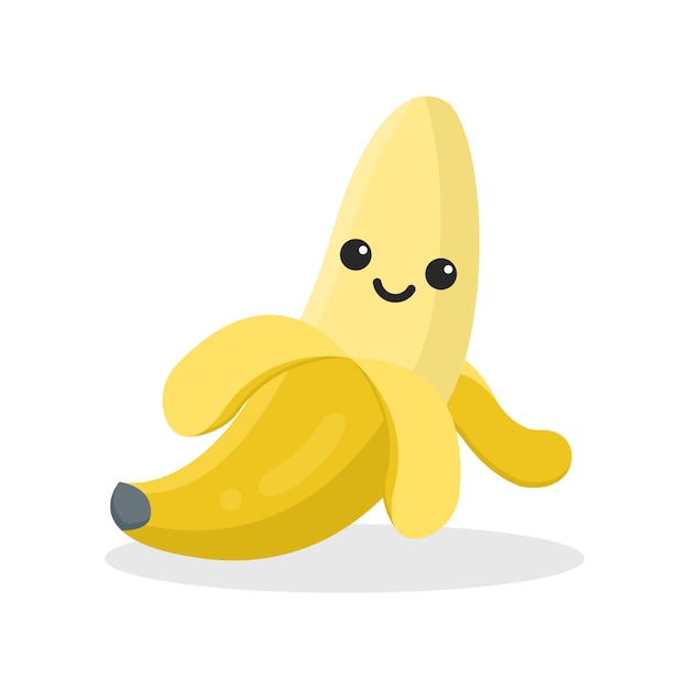 かわいいバナナかわいいキャラクター プレミアムベクター