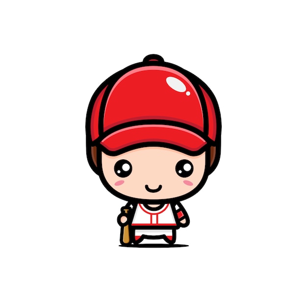 Premium Vector | Cute baseball player design