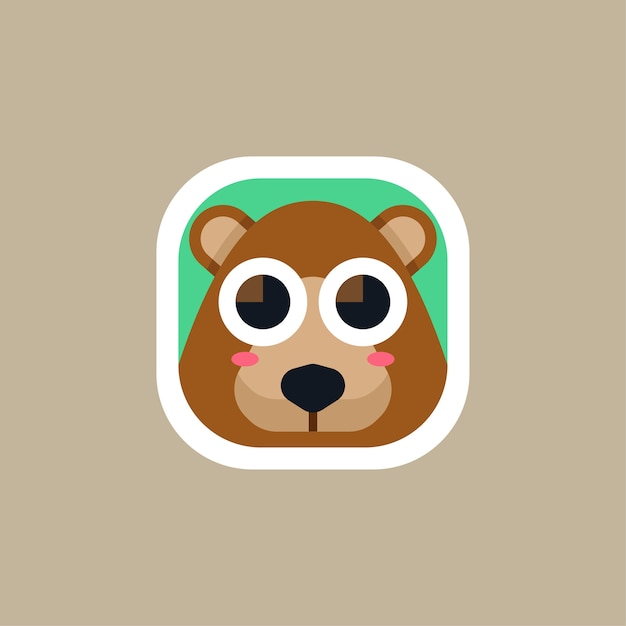 Premium Vector | Cute bear app icons logo
