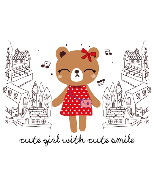 cute bear doodle