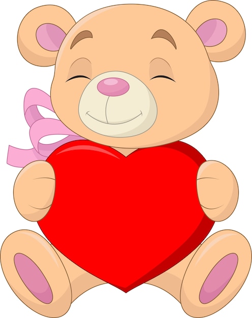 Premium Vector | Cute bear holding heart