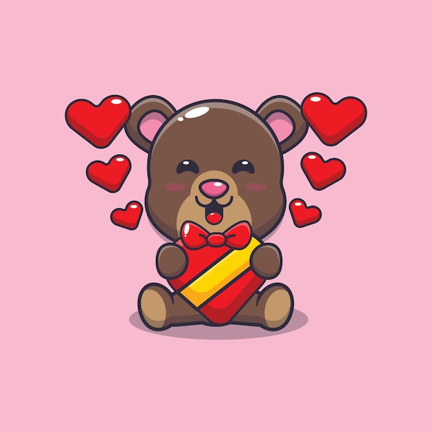 Premium Vector | Cute bear mascot cartoon character illustration in ...